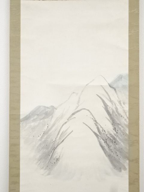 道具 ] - 道具 昭和期 素門筆 梅渓山水図 肉筆紙本掛軸（共箱